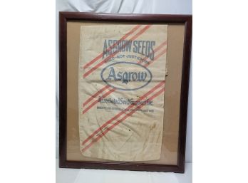 Framed Advertising Asgrow Seeds Burlap Bag