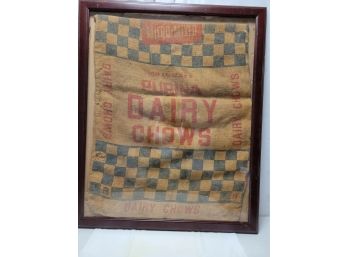 Framed Purina Advertising Burlap Advertising Bag