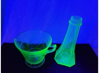 Two Pieces Of Uranium Glass