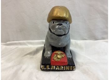 U.S. Marines Bull Dog Ceramic Statue