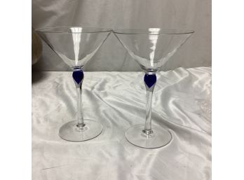 Two Martini Cocktail Glasses