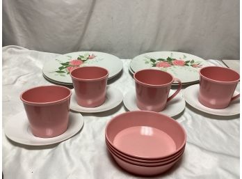 Vintage Melamine Plastic Place Settings