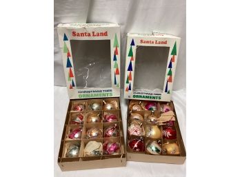 Santa Land Vintage Glass Christmas Tree Ornaments