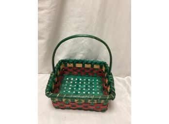 Holiday Christmas Rattan Wood Basket