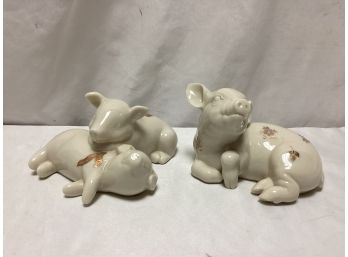 Lenox China Jewels Collection Porcelain Pig Figurines