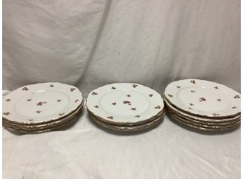 Bavaria Western Germany Rose Pattern Dessert Salad Plates