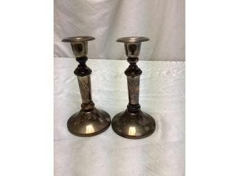 Two Silverplated Candle Sticks