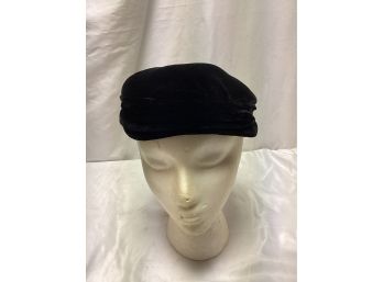 Vintage Crushed Velvet Beret Style Hat