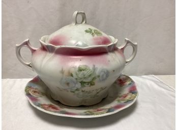 Bavarian Biscuit Lidded Bowl With Plate