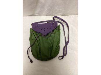 Vintage Purple & Green Leather Purse