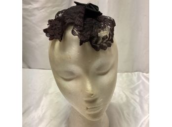 1950s Black Lace Hat