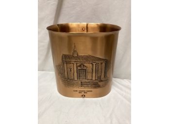 Wendell August Forge Solid Bronze St. Francis Chapel Wastebasket