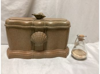 Art Nouveau Trinket Box With Sand In A Bottle