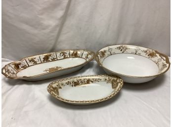 Nippon 22k Gold Hand Painted Dishes