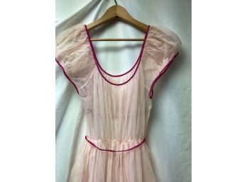 Vintage Pink Ruffled Dress