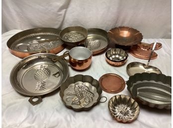 Large Lot Of Copper Baking Molds