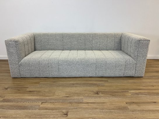NEW! Modshop Monico Gray And White Sofa In Boucle Upholstery