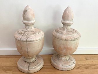 Pair Of Distressed COMPOSITE Decor