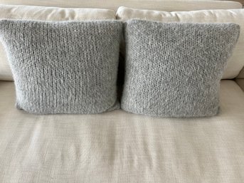 Pair Of Two Kassatex Alpaca Grey Pillows