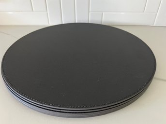 Set Of 6 Round 15 Leather Placemats