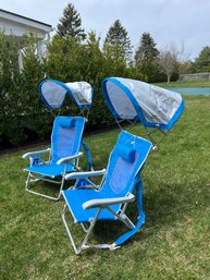 2 CGI Waterside Blue Beach Chairs With SPF Sunshade