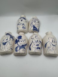 Lot Of 6 Ceramic Jars Picturing Muppets And Disney Characters