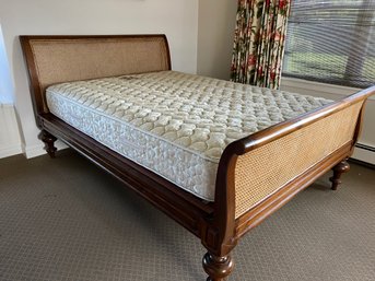 Beautiful Caned Queen Headboard And Footboard With Mattress