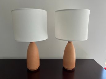 Pair Of Faux Stone Lamps