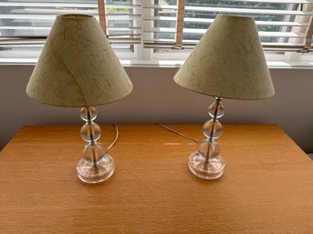 Pair Of Lucite Table Lamps