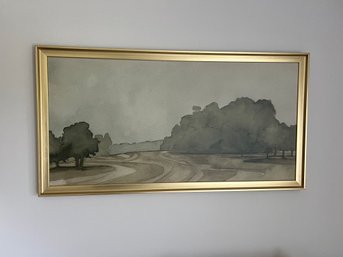 Landscape Print On Canvas Gold Frame