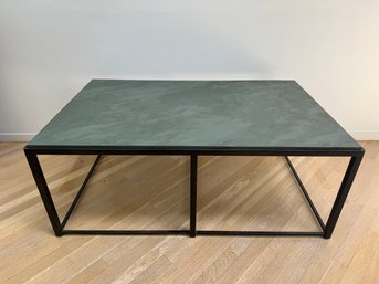 Modern Slate Top With Metal Base Coffee Table