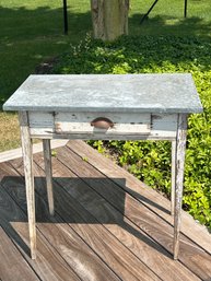 Antique Zinc Top Table