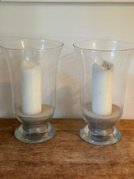 Set Of 2 Hurricane Candle Holders