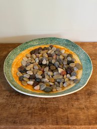 Colorful Rock Garden On Ceramic Plate