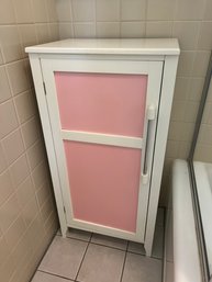 Pottery Barn Pink And White Cabinet