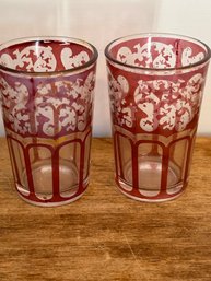 Two Vintage Moroccan Tea Glasses