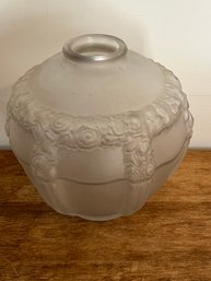 Art Deco French Frosted Vase