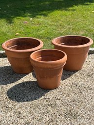 Lot Of 3 Terra Cotta Planters