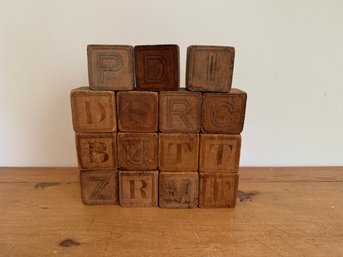 Set Of 15 Vintage Wooden Blocks