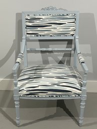 Upholstered Chair In LuLu Dk Ocean Blues Fabric