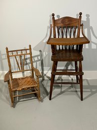 Childs Rocker And High Chair