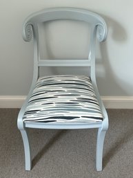 Light Blue Chair With Blue And White Upholstery