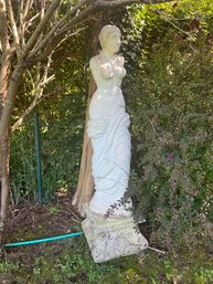 Outdoor Femal Statue On Pedestal