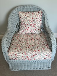 Light Blue Braided Wicker Chair