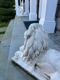 Pair Of Outdoor Cement Lion Statues