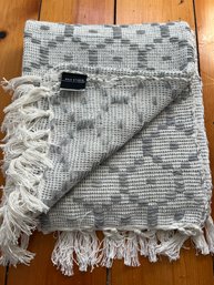 Max Studio Home Grey And White Woven Blanket