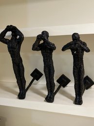 Bronze 3D Wall Art Sculpture Men With Binoculars