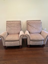 Pair Of Cheetah Print Recliners