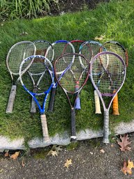 Lot Of 9 Adult Tennis Rackets