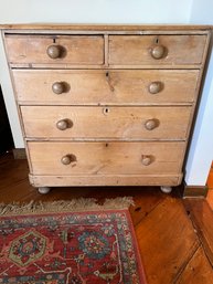 Antique Stripped Pine Chest Of Drawers